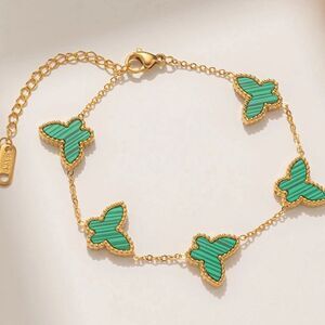 Boho Green butterfly bracelet #1080